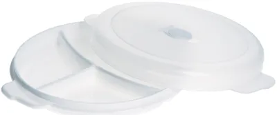 Produktbild von Mikrowellenteller - Weiß - Kunststoff - Ø 27,5 cm - mit Deckel