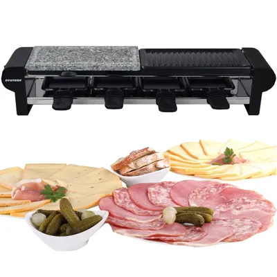 Image de raclette pour 4 | Set | Miniraclette | Plaque de pierre Thurga