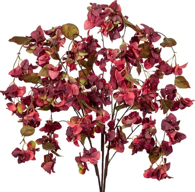 Produktbild von Künstliche Bougainvillea Hängeblumen Seidenrealistisch Burgunderrot 120 cm