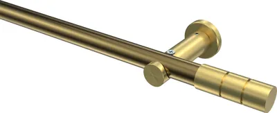 Produktbild von Interdeco Gardinenstange / Vorhangstange Messing Antik / Messing-Optik, Typ Platon Elanto (Rillenzylinder) ohne Ringe, 20 mm Ø 1-läufig, 320 cm