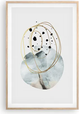 Produktbild von Gerahmtes Poster - Rahmen in heller Eiche - Modern Abstraktion Flecken - 61x91,5 cm - Wand Bild - Wanddeko - Wandbilder - Kunstposter - Wandposter - Bilderrahmen - Bilder - Kunstdruck P2NPA61x91-4782