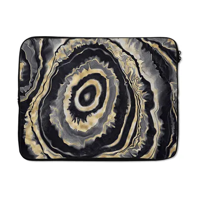 Produktbild von MuchoWow® Laptop Hülle 15 Zoll Achat - Gold - Geodestin - Marmor Laptoptasche - Laptoptasche - Sleeve - Rundum-Schutz