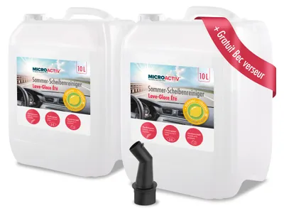 Produktbild von 2x 10 L MICROACTIV® Sommer-Scheibenreiniger – anwendungsfertig