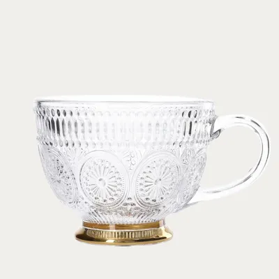 Produktbild von Glasbecher Homla BARREL mit Motiven und Goldboden, 360 ml