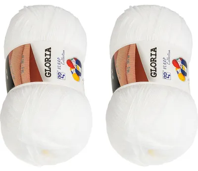 Obrázek produktu pro SET 2 ks - Příze GLORIA - 50 g, 305 m - Bílá