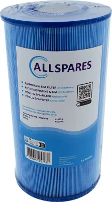 Produktbild von AllSpares Wasserfilter für Whirlpool/Pool Filterkartusche geeignet für Wellis AKU0116 / AKU1608 / SC705-S / 40353 (antibakteriell) (Ø126x235mm)