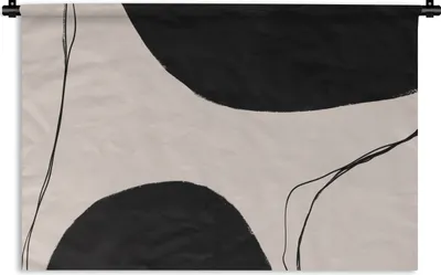 Produktbild von MuchoWow® Wandteppich Wandbehang Pastell - Schwarz - Minimalismus 60x40 cm Tapisserie Dekoration Wandtuch - Wanddekorationen