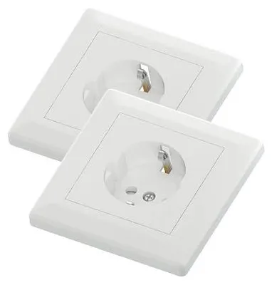 Zdjęcie produktu dla Gniazdko natynkowe IP44 2 wtykowe schuko 16A 250V białe wodoodporne
