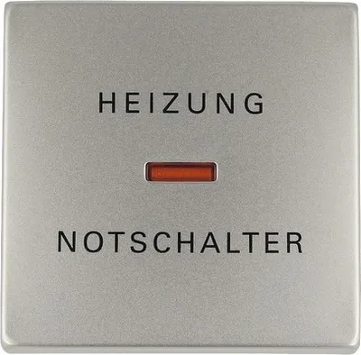 Produktbild von Busch-Jaeger 1789 H-866 Wippe mit Aufdruck Heizung mit kleiner roter Kalotte Pur edelstahl