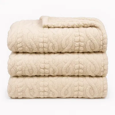 Produktbild von Betz Wohndecke BOZEN Ornament XXL 150x200 cm Farbe: taupe