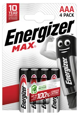 Zdjęcie produktu dla Energizer Batterien Alkaline Max Aaa Lr03, 4 Stück, Eco Verpackung