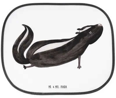 Produktbild von Mr. & Mrs. Panda Sonnenschutz Auto Stinktier Yoga - Weiß - Geschenk, blendschutz, für Autoscheiben, Lebe, Scheibenschutz, pkw, Namaste, Raubtier, Liebe