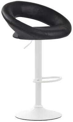 Immagine prodotto di Sgabello Olinda, rivestito in ecopelle | Colore: nero | Dimensioni: 53x47x80 cm