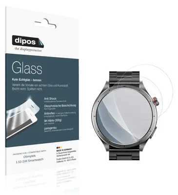 Obrázok produktu pre 2 ochranné fólie pre smart hodinky Oliimptek s uhlopriečkou 1,53 palca, matný povrch - proti nárazom, 9H tvrdosť, fólia z tvrdeného skla/plastu