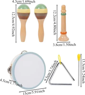 Produktbild von MODFU Percussion Instrumente 6-teilig, Orff Schlaginstrumente aus Holz, Orff Instrumente für Kinder,Orff Früherziehung Musikinstrumente,Musikspielzeug