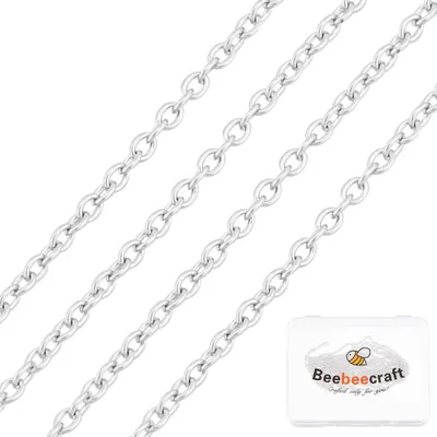 1 m Kabelkette 925er Sterlingsilber, Figaro, flach, für Schmuck