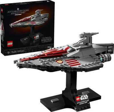 Productafbeelding van LEGO Star Wars 75404 Aanvalsschip van de Acclamator-klasse uit Star Wars: The Clone Wars - Sterrenschip om te verzamelen, bouwen en tentoonstellen - Fantasiebouwset - Cadeau voor volwassen en jonge fans