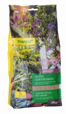 Zdjęcie produktu dla Specjalny nawóz do ogrodu Manna, 1 kg, do powierzchni 10 m²