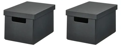 Produktbild von IKEA FJÄDERHARV Aufbewahrungsbox, Anthrazit, 2er-Set, 18x25x16 cm