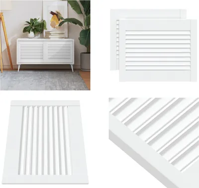 Obrázek produktu pro vidaXL Šatní dveře žaluziový design 2 ks bílé 39,5x49,4 cm masiv - šatní dveře - šatní dveře - šatní dveře - žaluziové panely