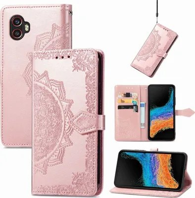 Zdjęcie produktu dla Pokrowiec König Design kompatybilny z etui na telefon Samsung Galaxy Xcover 6 Pro ze sztucznej skóry - etui na telefon w kolorze różowego złota