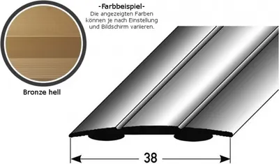 Produktbild von Übergangsprofil "Den Helder" / Übergangsschiene, 38 mm, Typ: 12 (Aluminium eloxiert):-bronze hell-900-selbstklebend