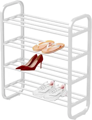 Produktbild von 4-stufiges Schuhregal für den Eingangsbereich, platzsparend für Schlafzimmer, Badezimmer, Tür, Schlafsaal und Hotel