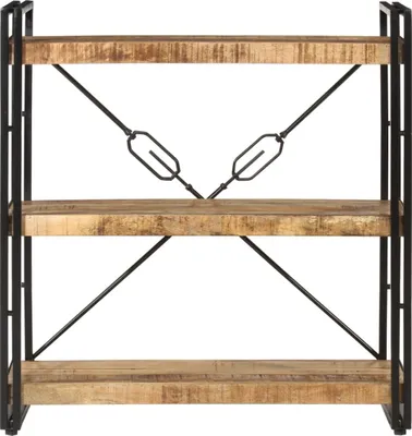 Obrázok produktu pre vidaXL Regál na knihy 3 priehradky 77x30x80 cm masívne drevo mango a železo