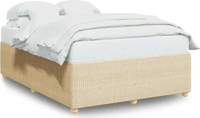 Produktbild von vidaXL Bettgestell ohne Matratze Creme 140x190 cm Stoff