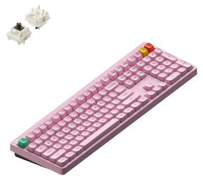 Produktbild von NuPhy Node 100 Kabellose Mechanische Tastatur High Profile, ANSI US, Bluetooth, 2.4GHz,USB-C, Light Pink, Brown Max