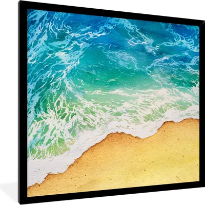 Produktbild von MuchoWow® MuchoWow® Gerahmtes Poster Strand - Meer - Golf 40x40 cm - Poster mit zchwarzem Bilderrahmen - Mit Rahmen - Wanddekoration Schlafzimmer