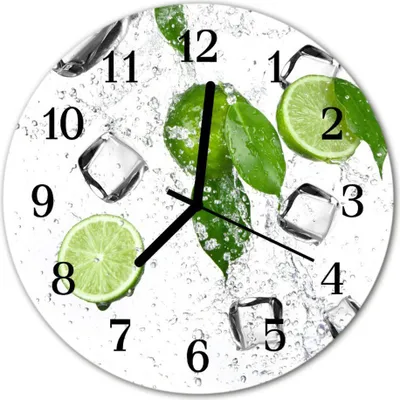 Produktbild von Glasuhr Wanduhr Küchenuhr Echt-Glas 30fi cm Limetten grün