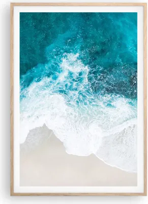 Produktbild von Gerahmtes Poster - Rahmen in heller Eiche - Luftaufnahmen Strand Welle - 70x100 cm - Wand Bild - Wanddeko - Wandbilder - Kunstposter - Wandposter - Bilderrahmen - Bilder - P2NPA70x100-4686