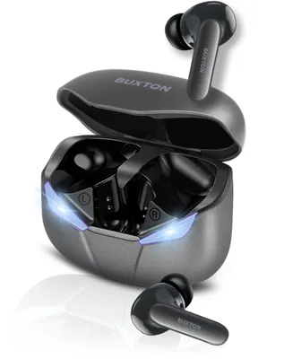 Obrázek produktu pro BUXTON BTW 6600 Grey TWS Herní sluchátka, Bluetooth 5.0, dosah až 10m, IPX4, herní mód, ENC, hlasoví asistenti, ovládání hlasitosti a hudby, poslech až 5h, s pouzdrem až 20h