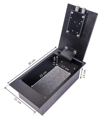 Produktbild von Bodenmontage Safe mit Schlüsselschloss - Einbausafe flach 4L - Schwerlast - Außenmaß 13x39x21 cm - Innenmaß 12x33x17 cm Safe feuerfest
