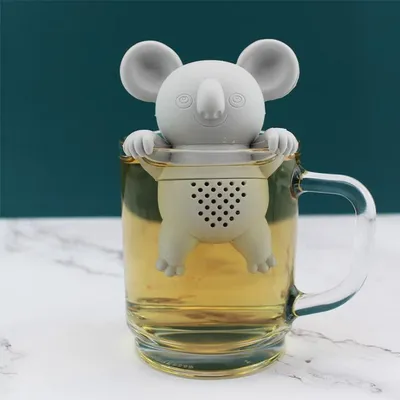 Produktbild von Winkee - Cute Animal Teesieb Koala | Tee Ei für losen Tee | Tea Infuser lustig | Teesieb für Tasse | Gewürzsieb Silikon