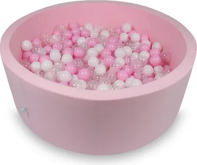 Produktbild von Trockenpool 110x40cm puderrosa mit 500 Bällen: hellrosa, weiß, transparent, puderrosa