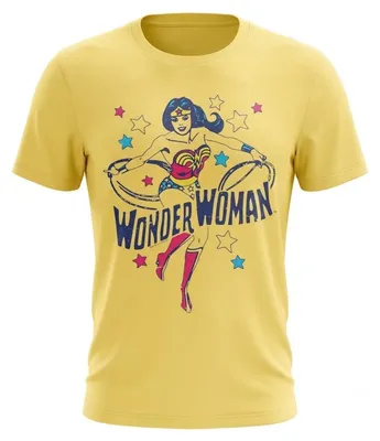Produktbild von Wonder Woman - "Wonder Woman Stars" T-Shirt für Herren/Damen Uni TV35632 (S) (Bananengelb)