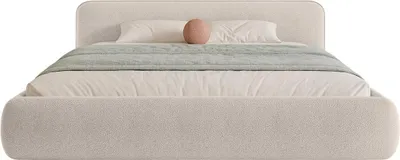 Produktbild von FEDVE Polsterbett Taftan aus Bouclé-Stoff 180x200 cm, Beige