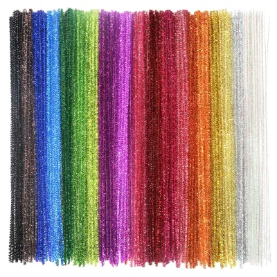 400 Glitzer-Pfeifenreiniger, 20 Farben, 30 cm, Basteldraht