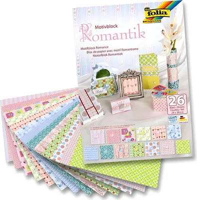 Produktbild von folia Motivblock "Romantik" 240 x 350 mm 26 Blatt