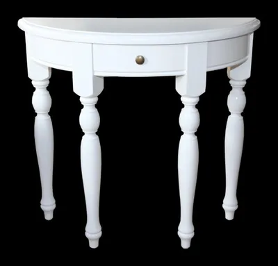 Zdjęcie produktu dla Konsola Casa Padrino w stylu shabby chic, wykonana z litego drewna, biała, szerokość 82 cm, wysokość 75 cm, głębokość 32 cm. Konsola w stylu rustykalnym
