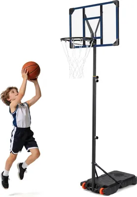 Produktbild von COSTWAY Basketballkorb Outdoor Kinder, Basketballständer mit Rollen, Basketballanlage mit Backboard & befüllbare Basis, Korbsystem für Kinder ab 3+