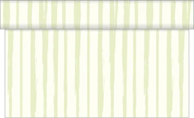 Produktbild von Sovie HOME Tischläufer Hochzeits-Streifen in Champagner-Grün aus Linclass® Airlaid 40 cm x 4,80 m, 1 Stück