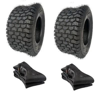 Produktbild von 2x Schlauch + 2x 13x5.00-6 Reifen LG01 Rasenreifen 13 x 5.00 - 6 Reifen für Aufsitzmäher Rasentraktor Rasenmäher Rasenmäherreifen 13x5-6 13 x 5 - 6