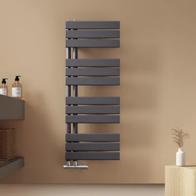 Produktbild von EMKE Handtuchtrockner Badheizkörper Paneelheizkörper Seitenanschluss Wandmontage Warmwasser 1041 x 400 mm Anthrazit ohne Heizstab