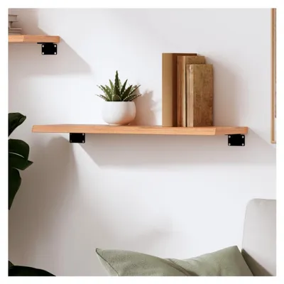 Produktbild von Wandregal und Wandleisten hellbraun 60x20x2 cm aus massivem Eichenholz