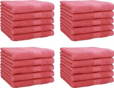 Produktbild von Betz 20 Stück Gästetücher 30x50 cm PREMIUM 100% Baumwolle Set  Farbe: himbeere
