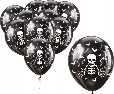 Immagine prodotto di Palloncini Lattice Scheletro Nero Decorazione HALLOWEEN 10pz.