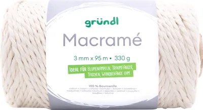 Produktbild von Gründl Baumwollkordel Macrame 95m 330g 3mm für Makramee und Handarbeiten